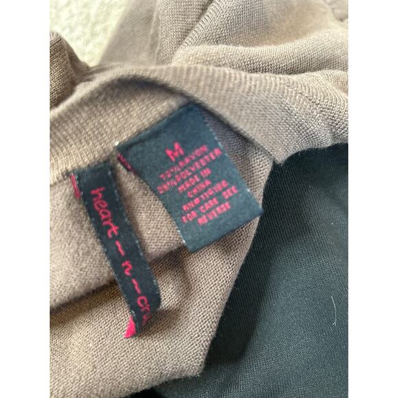 Heart-N-Crush cropped cardigan sweater puff sleeve button up MD Chocolate brown - Picture 4 of 5